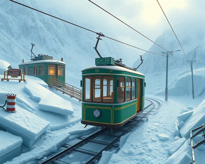 cable car, onion, ice